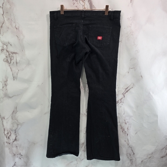 Dickies Jeans Women 9 X 30 Black Bootcut Flare Wide Y2K Pant Grunge Workwear - Picture 1 of 11